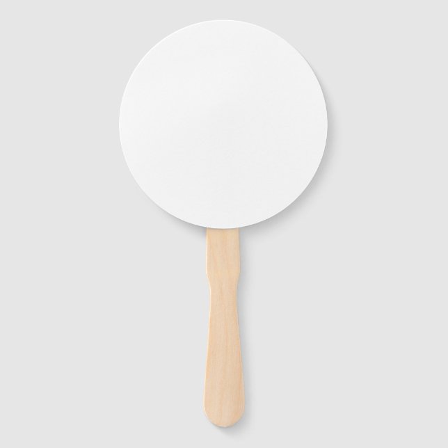 Custom white simple Design Add Photo or Text Hand Fan (Front)