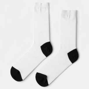 Custom white simple Design Add Photo or Text Socks