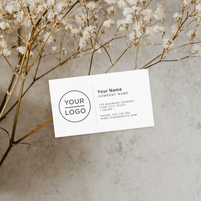 Custom white simple modern minimalist any colour business card (Creator Uploaded)