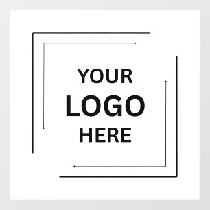 Custom White Square   Business Logo Window Cling