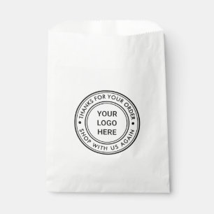 Custom White Thanks for Your Order Business Logo Favour Bags