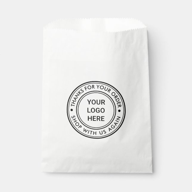 Custom White Thanks for Your Order Business Logo Favour Bags (Front)