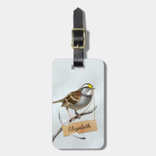 Custom White throated sparrow Luggage Tag