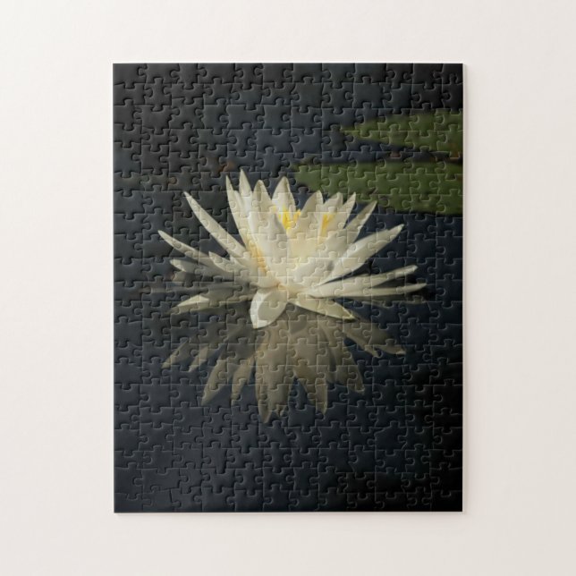 Custom White Water Lily Puzzle (Vertical)
