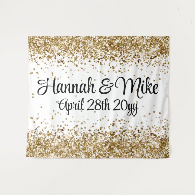 Custom White Wedding Backdrop Photo Booth Prop  Tapestry (Front (Horizontal))