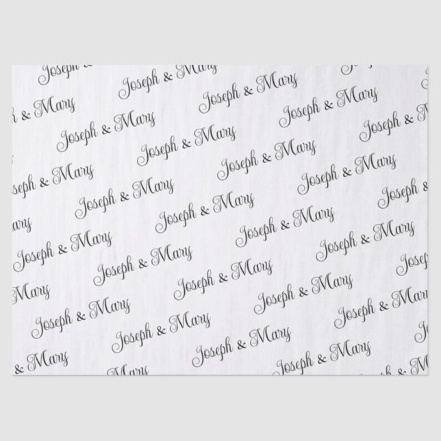 Custom White Wedding Tissue Paper – Personalised  (Front)