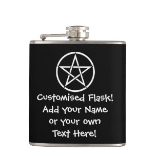 Custom Wiccan/Pagan Pentacle Hip Flask