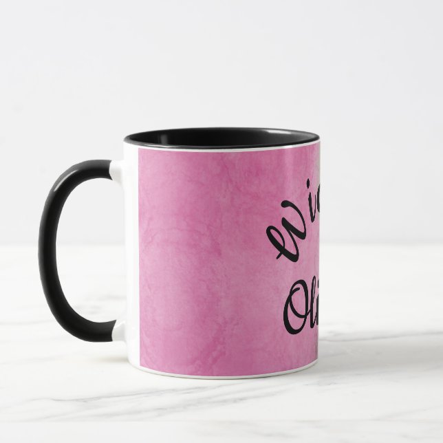 Custom Wicked Mug – Pink & Green Watercolor Design (Left)