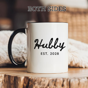 Custom Wifey Hubby Ceramic Mug for Engagement Gift