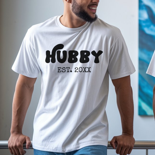 Custom Wifey Hubby Couple Shirt Set for Newlyweds (wifey and hubby shirt, minimalist couple shirt, wedding party shirt, honeymoon shirt FOR HIM & HER,)