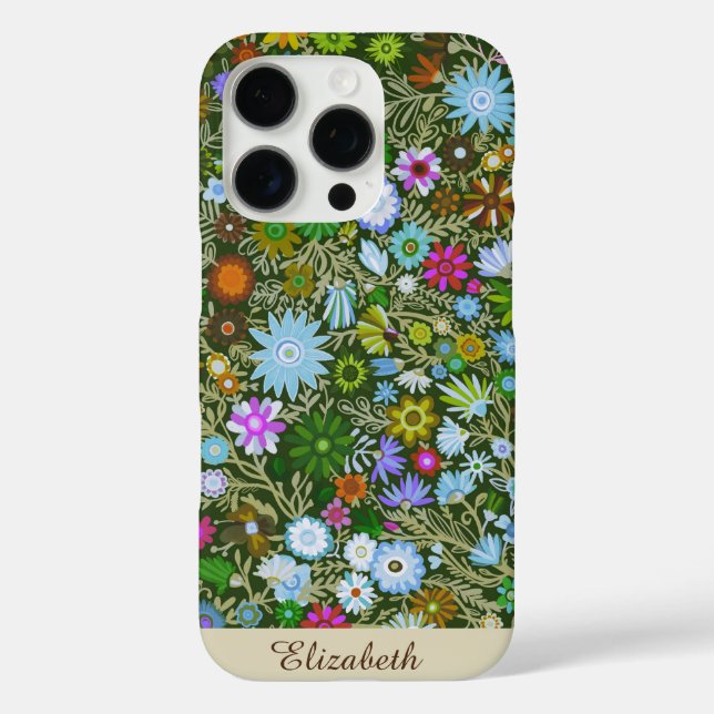 Custom Wild Green Field Blooms Case-Mate iPhone Case (Back)