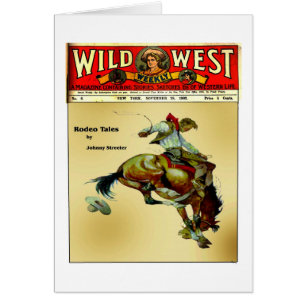 Custom Wild West Bronc Rider Cowboy Card