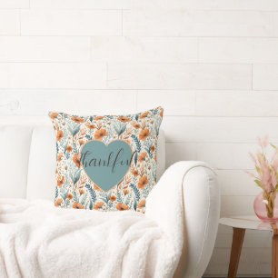 Custom Wildflower Botanical Boho Floral Watercolor Cushion