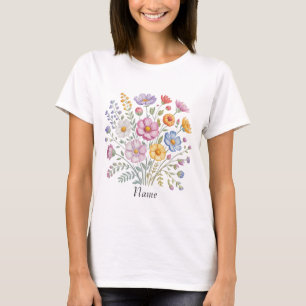 Custom Wildflower Bouquet Name T-Shirt