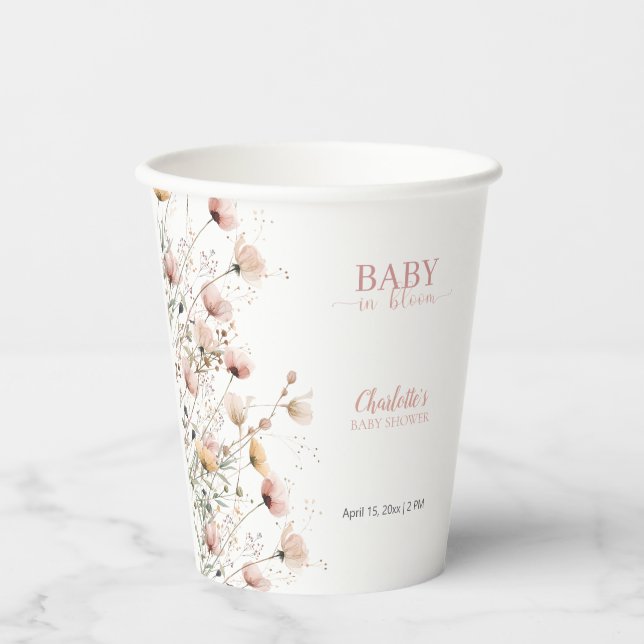 custom wildflower floral paper cups template (Front)