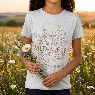 Custom Wildflower Girls T-Shirt Boho Botanical