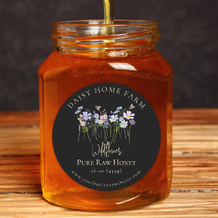 Custom Wildflower Honey Jar Bee Apiary Business Classic Round Sticker