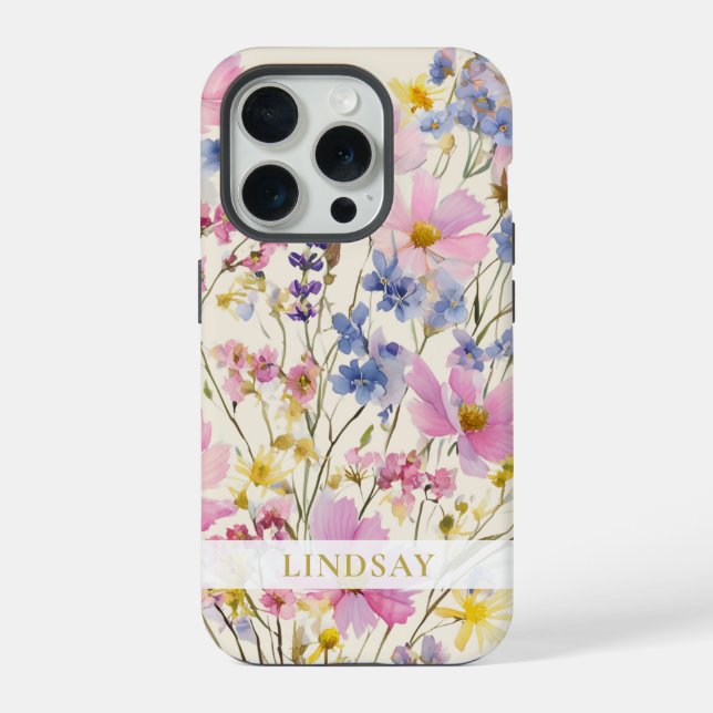 Custom Wildflower Name iPhone Case (Back)