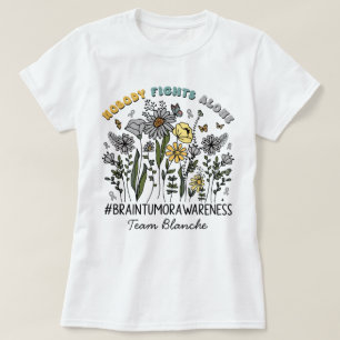 Custom Wildflower Nobody Fights Alone Brain Tumour T-Shirt