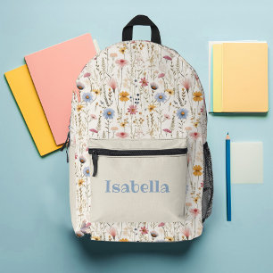 Custom Wildflower Printed Backpack