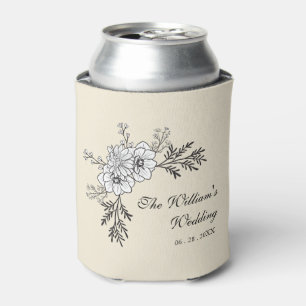 Custom Wildflower Rustic Wedding Can Cooler
