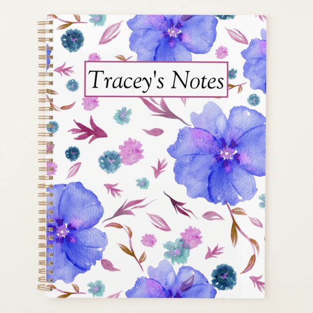 Custom Wildflower Watercolor Floral Planner (Front)