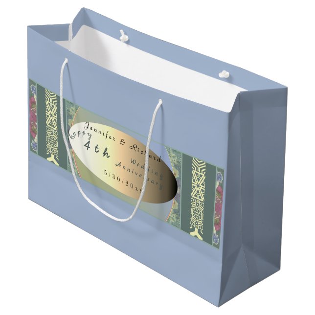 Custom Wildflower Wedding Anniversary Gift Bag (Front Angled)
