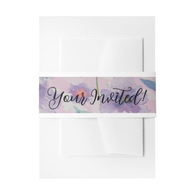 Custom Wildflower Wedding Invitation Belly Bands Band (Front Example)