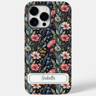 Custom Wildflowers Botanical Inspiration Black Case-Mate iPhone 14 Pro Max Case