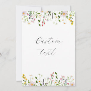 Custom wildflowers design invitation