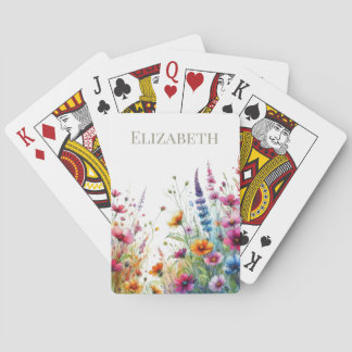 Custom Wildflowers Personalised Playing Cards