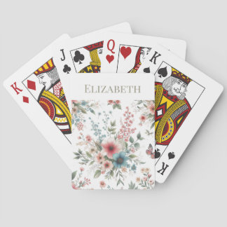 Custom Wildflowers Personalised Playing Cards