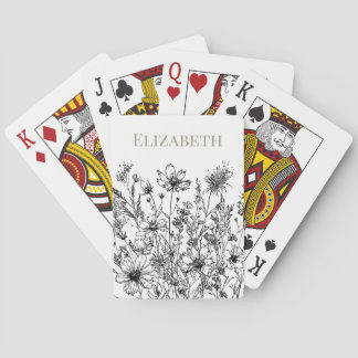 Custom Wildflowers Personalised Playing Cards