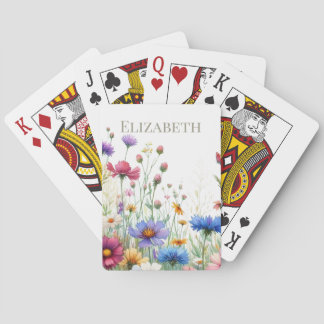 Custom Wildflowers Personalised Playing Cards
