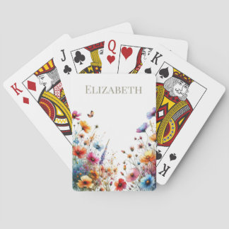 Custom Wildflowers Personalised Playing Cards