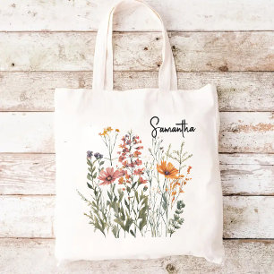 Custom wildflowers tote bag, Mothers day, Mum gift