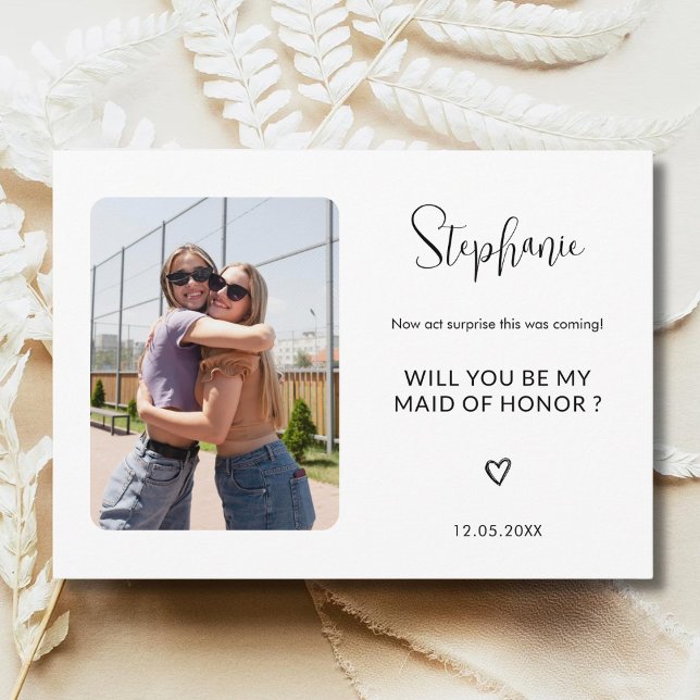 Custom Will You Be My Maid of Honour Simple Weddin Invitation (Creator Uploaded)