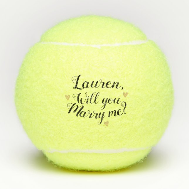 Custom Will You Marry Me Proposal Tennis Balls (Front)
