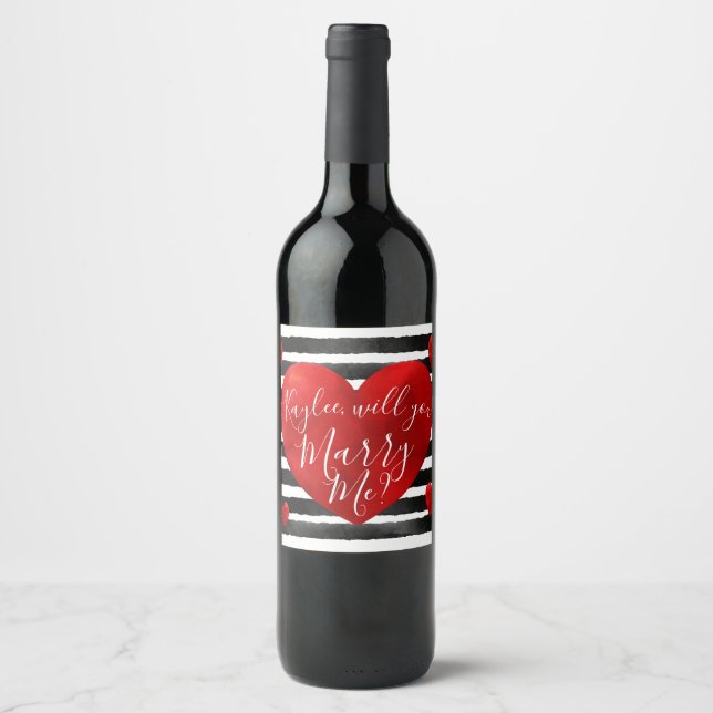 Custom Will You Marry Me Proposal Wine Label (Front)