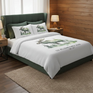 Custom Williams Family Lodge Rustic Watercolor Art Pillowcase