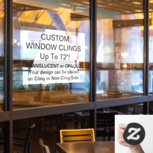 Custom Window Cling ADVANCED OPAQUE 30" x 20"
