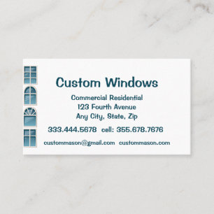 Custom Windows Repair Maintenance Business Card