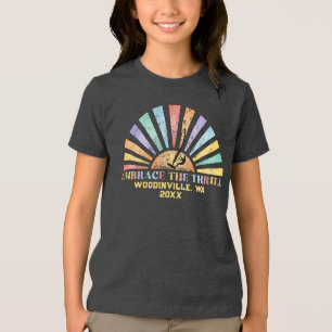 Custom Windsurfing Surfer Location Date Name Tri-Blend Shirt