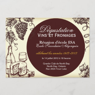 Custom Wine and Cheese Invitation - French