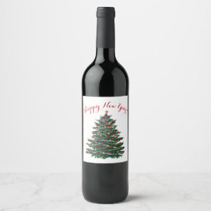 Custom Wine Bottle Label Happy New year