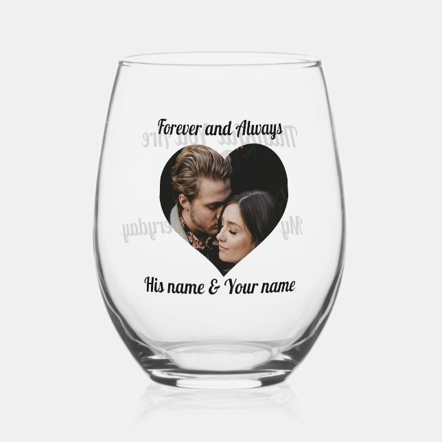 Custom Wine Glasses for Couples Drinkware  (Front)
