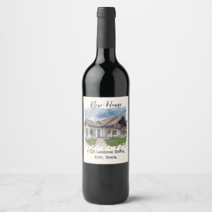 Custom Wine Label - New House Gift with Address