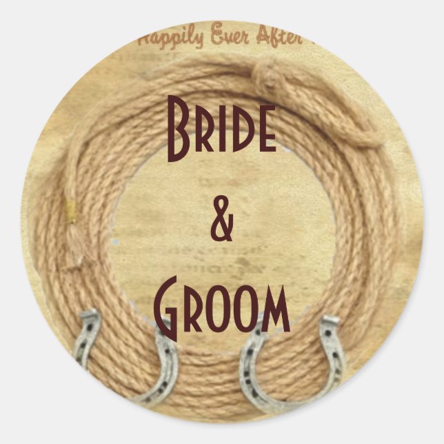 Custom Wine or Beer bottle Western Wedding Labels (Front)