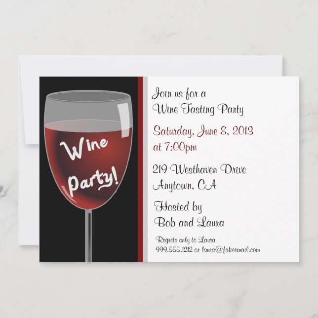Custom Wine Party Invitations (Front)