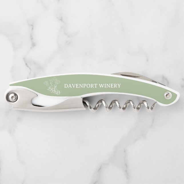 Custom Winery | Green Grapes Vine Bar Restaurant  Corkscrew (Front)
